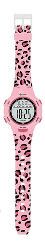 Pink Cheetah Print Digital Watch