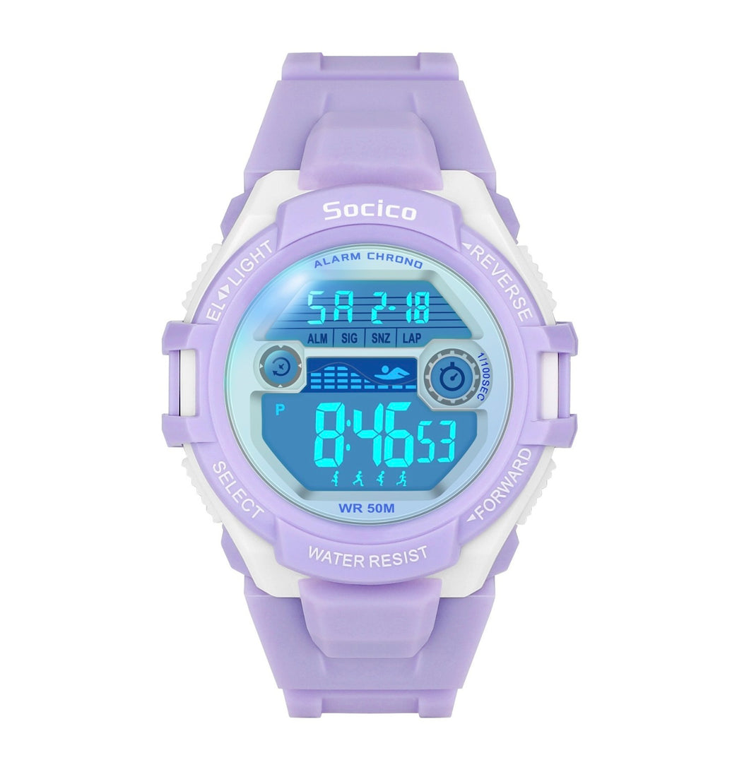 Girls Lavender Sporty Digital Watch