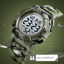 Large Face Digital Watch Camo Style